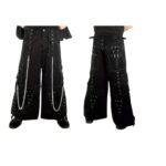 Gothic Edge Studded Cargo Pants-front_back