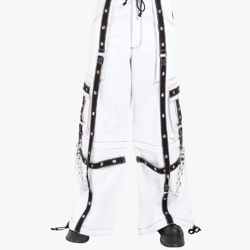 Gothic Point White Rebel Chain Pants
