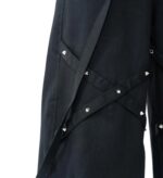 Women’s Black Gothic Strap Pants – Wide-Leg Streetwear - Image 2