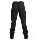 Men’s Black Brocade Gothic Pants - Image 2