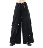 Women’s Black Gothic Wide-Leg Pants – Broken Heart Style