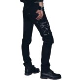 Men’s Gothic Zipper Chain Pants - Image 3