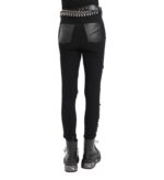 Women’s Black Gothic Chain Pants – Ripped Punk Style - Image 3