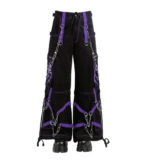 Women’s Black & Purple Gothic Chain Pants – Cyber Street Style
