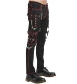 Red Stitch Gothic Chain Strap Pants - Image 3
