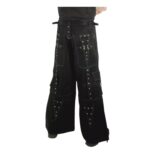 Black Punk Chain Cargo Pants – Goth Rave Style - Image 2