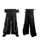 Black Punk Chain Cargo Pants – Goth Rave Style - Image 3