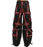 Punk Goth Red Bondage Cargo Pants - Image 2