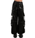 X-Gothic Skull Print Wide-Leg Pants