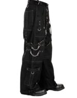 Back view of X GOTHIC Night Reaper gothic streetwear pants with cargo pockets