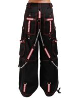 Back view of X GOTHIC Phantom women gothic chain pants streetwear style