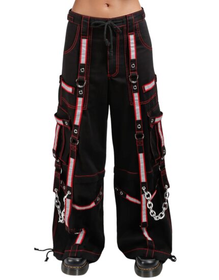 X GOTHIC Phantom women gothic chain pants black front view