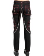 Back view of X GOTHIC black gothic pants with chain hardware