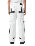 Back view of X GOTHIC white alternative cargo pants with straps and rivets